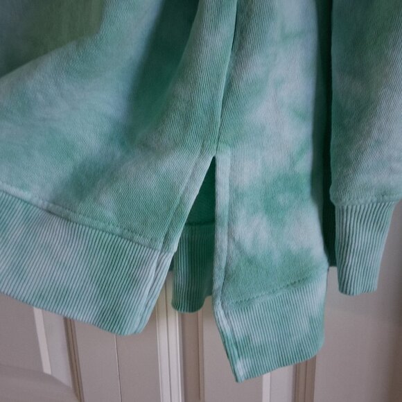 The Sweatshirt Project Oversized Teal Tie Dye Henley Sweatshirt Women's Size L - Picture 7 of 16